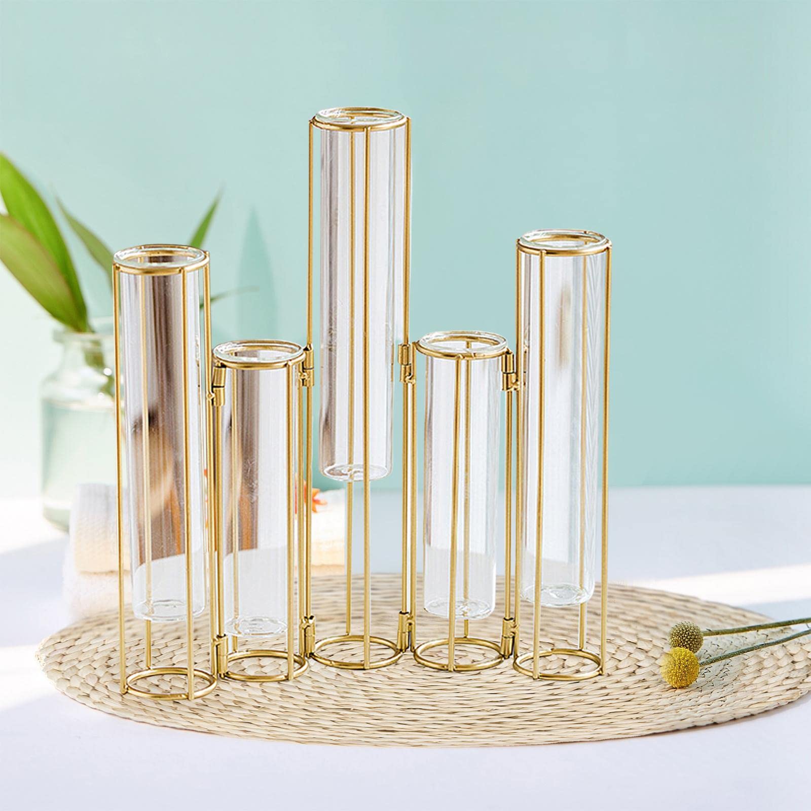 Klappbare Blumenvase, Reagenzglas Blumenvase, Hydroponik Reagenzglasvase, Dekoration