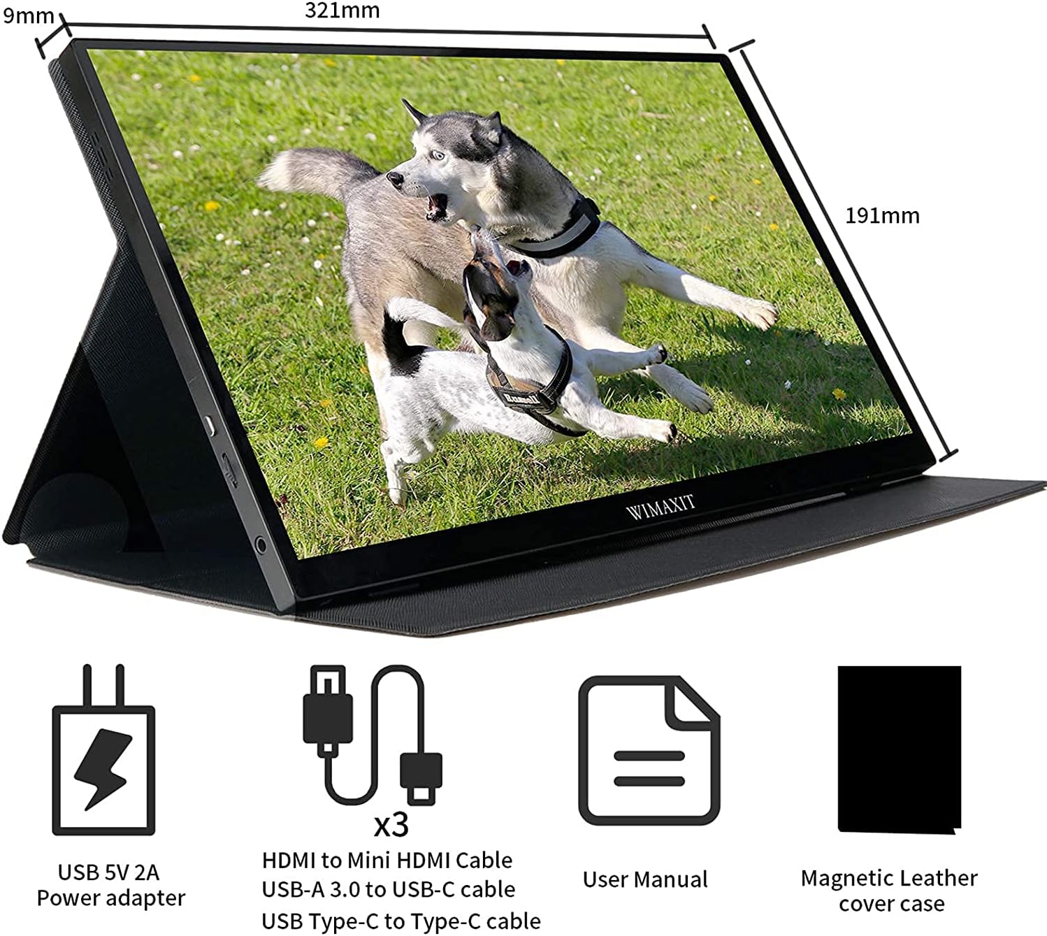 Nеw Arrіvаlѕ Wimaxit 14inch Portable Touch Monitor 98% sRGB 1920x1080 FHD External Display with Mini HDMI Input/USB-C Port/3.5mm Audio Out/Cover Stand Compatible for Laptop,PC,Game Console