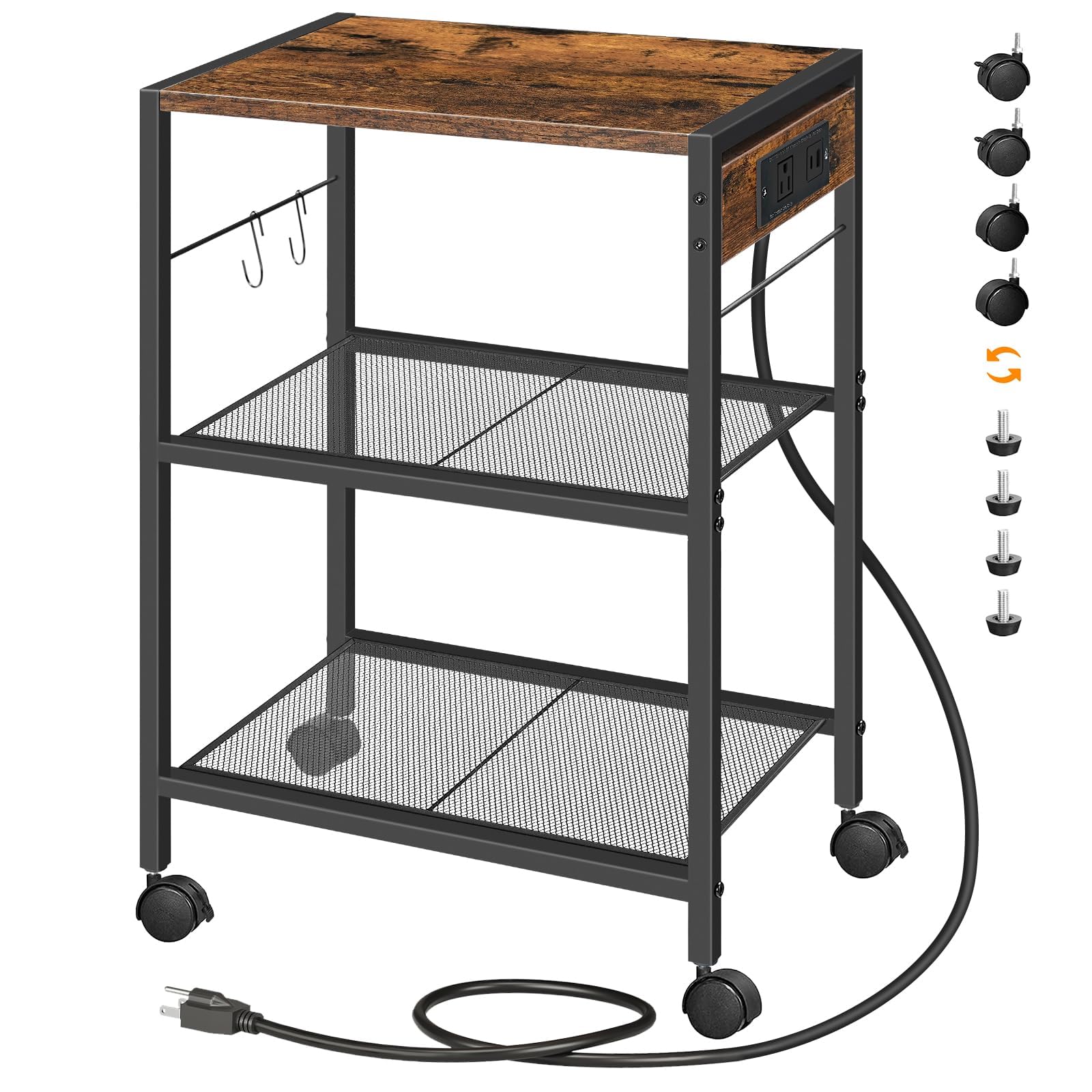 HOOBRO Printer Stand - Rolling Cart with USB -12 HOOBRO Printer Stand - Rolling Cart with USB -12