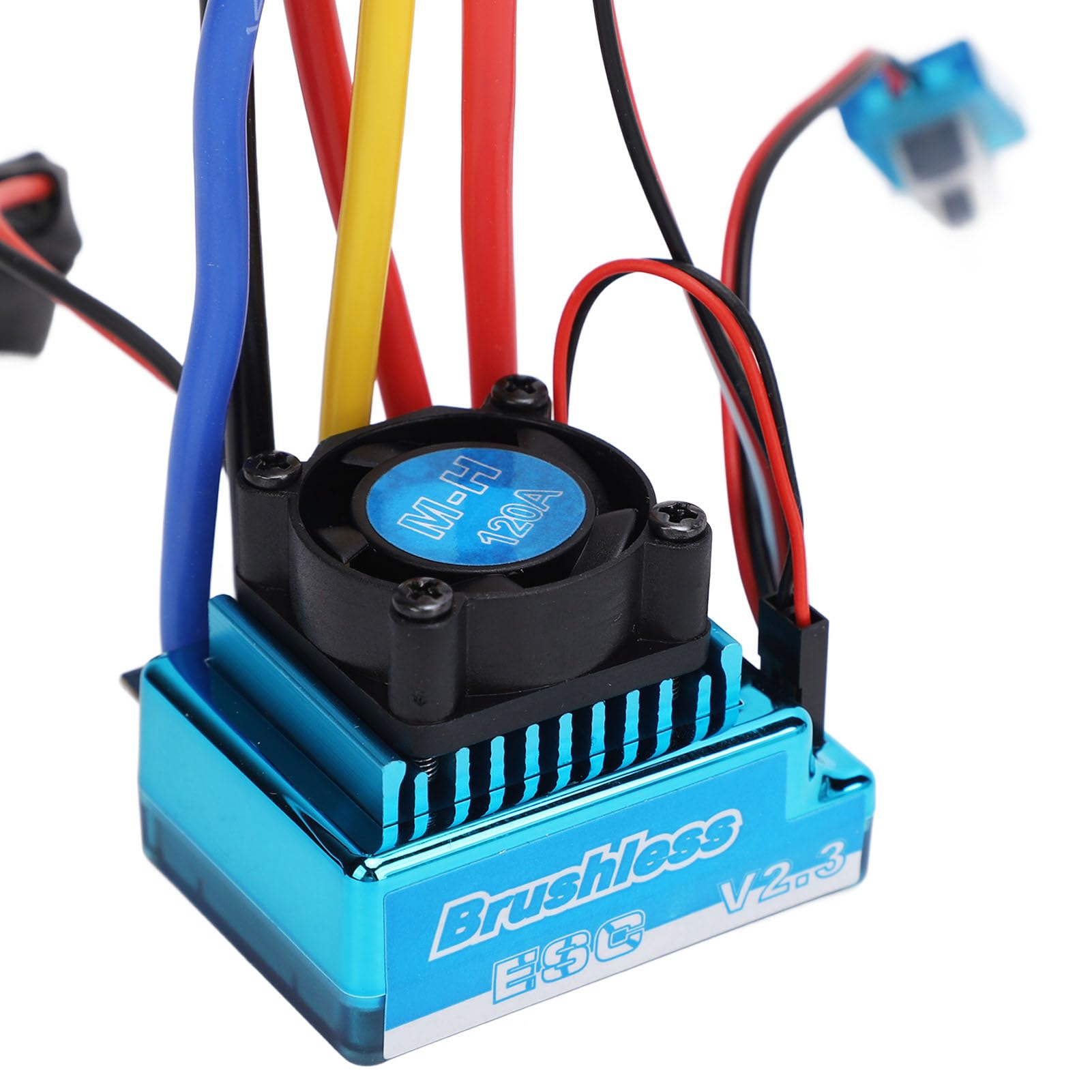 Buachois ESC Brushless Regolatore di Velocita 120A Impermeabile per Auto e Barche RC 1 10 1 12 Controllo Elettronico Alta Potenza con Ventola di Raffreddamento
