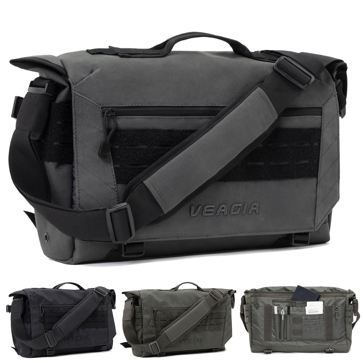 VEAGIA Messenger bag Laptop bag Briefcase Molle system Tactical style Detachable shoulder strap Shoulder Bags