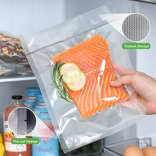 Miniatura 5 de Bolsas selladoras al vacío sin BPA, resistentes, bolsas para congelador, bolsas de almacenamiento al vacío para alimentos, ideales para