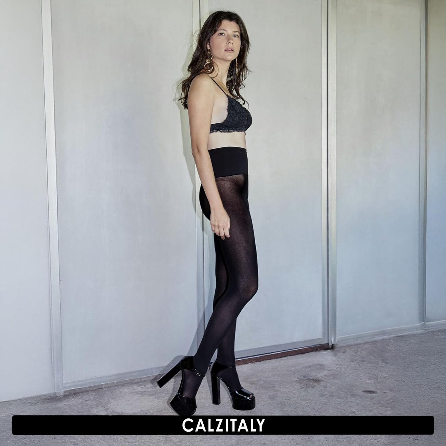 CALZITALY seamless tights, no seam pantyhose, opaque tights | black, blue | 50 den | S, M-L, L-XL, XXL | italian hosiery | - Image 5