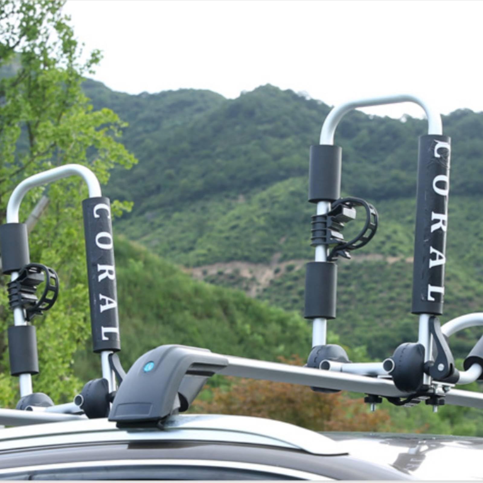 F Fityle Portaequipajes de Techo para Kayak Soporte Transportador Accesorio Montaje Plegable de Aleación con Almohadillas de Espuma Sujeción Estable y Carga