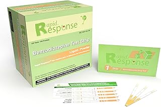 BTNX Inc Rapid Response™ Benzodiazepines Drug Test Strips - 100 Pack - For Liquid and Powder Substances, Quick Results in Minutes, Over 98% Accurate, Easy To Use, High Sensitivity