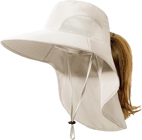 Sombrero de pesca para senderismo y hombre, impermeable, de nailon con solapa grande para el cuello, UPF 50+, para mujeres y hombres