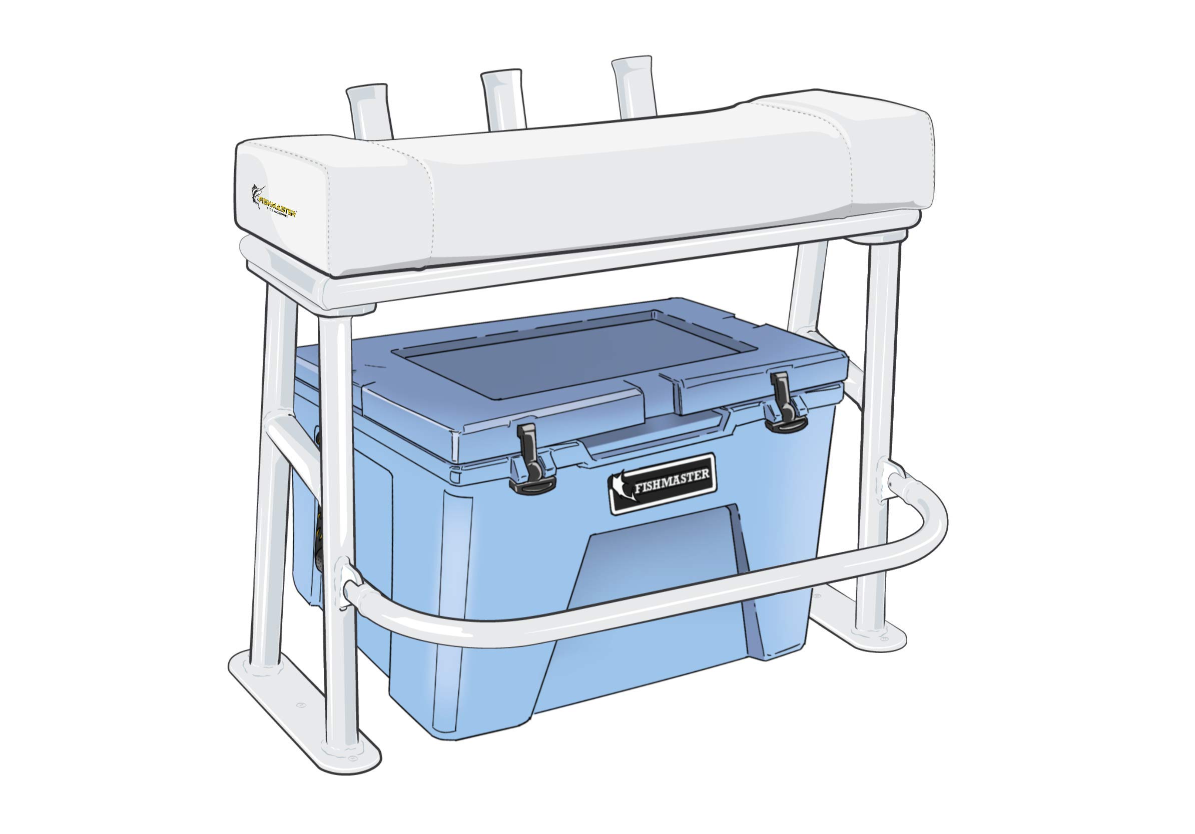 Original Leaning Post with Folding Foot Rest and Three Rod Holders