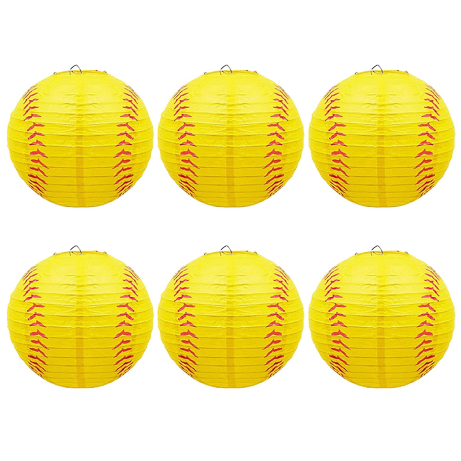 Hsioluted 6Pieces Soccer Baseball Basketball Volleyball Paper Lamp Hanging Decoration for Football Themed Birthday Party Birthday Party Supplies