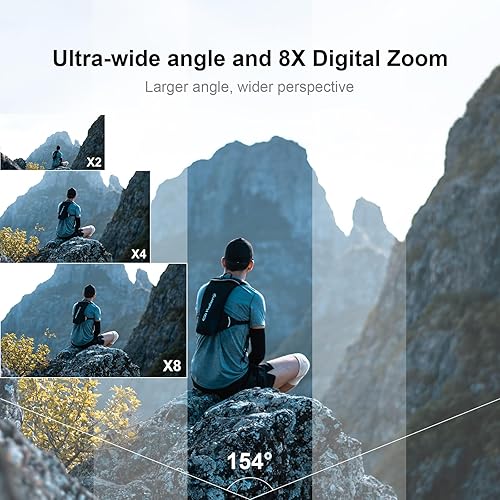 Miniatura 5 de SJCAM SJ11 Cámara de acción 4K, 98 pies impermeable bajo el agua, cámara de casco de motocicleta, estabilización OIS+EIS, Ultra FOV con HDR activo,