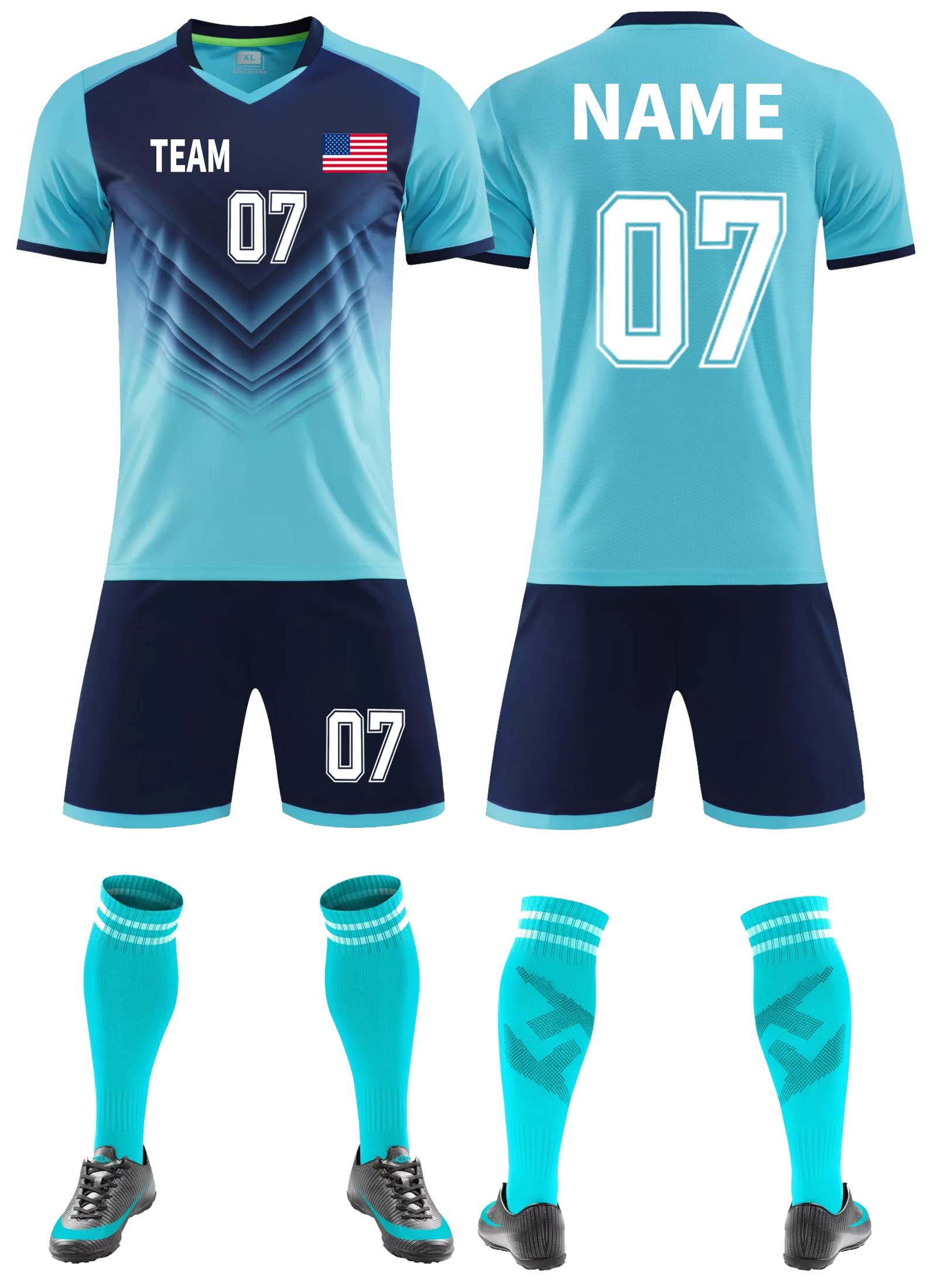 Custom Soccer Jerseys Any Name Number Team Logo - Personalized Soccer Jerseys for Men Boys Kids Aldult Uniform Set