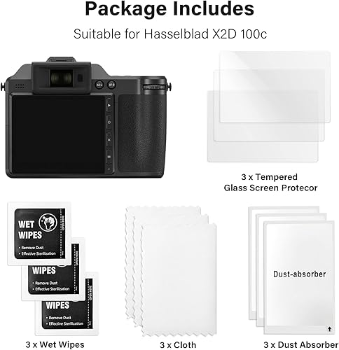 Miniatura 2 de Rieibi Hasselblad - Protector de pantalla para cámara Hasselblad X2D 100c (para accesorios), película de vidrio templado Hasselblad X2D 100c de