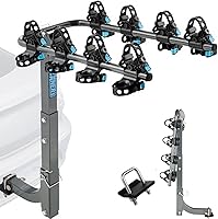 GOEHNERs Upgrade 2.0 Hitch Bike Rack: 240lbs 4-Bike Carrier, Dual Strap Stability, Anti-Wobble for 2" SUV/Truck/RV Receivers