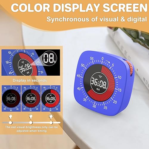 Miniatura 2 de Temporizador visual, temporizador digital para niños, temporizador recargable con 4 modos de alarma y cuenta regresiva de 60 minutos, temporizadores