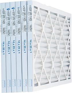 United Filter 14x25x1 MERV 8 Furnace Air Filters (Case of 6) - HVAC Filters for Home & Office - Purify Air, Removes Pollen, Mould, Bacteria & Smoke - Replacement Air Filters Made in Canada