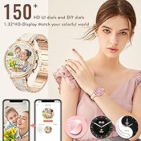 Vista 3 de ZKCREATION Reloj inteligente para mujer con respuestahacer llamadas, reloj inteligente Bluetooth para teléfonos Android e iOS, reloj de presión