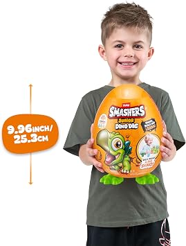 Smashers Junior Dino Dig Small Egg (Stegasaurus) by ZURU 12+ Surprises Compounds Mold Dinosaur Preschool Toys Build Construct Sensory Play - 3 Years +