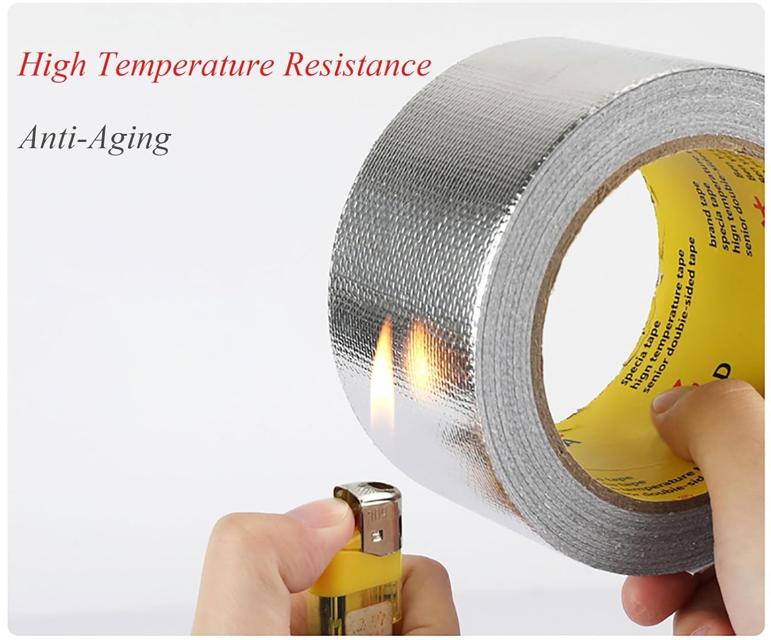Cinta de aluminio, conducto de papel de aluminio resistente al agua de 0,15mm de espesor, sello aislante adhesivo for conductos, HVAC y rejillas de ventilación de secadora(40cm*20m)