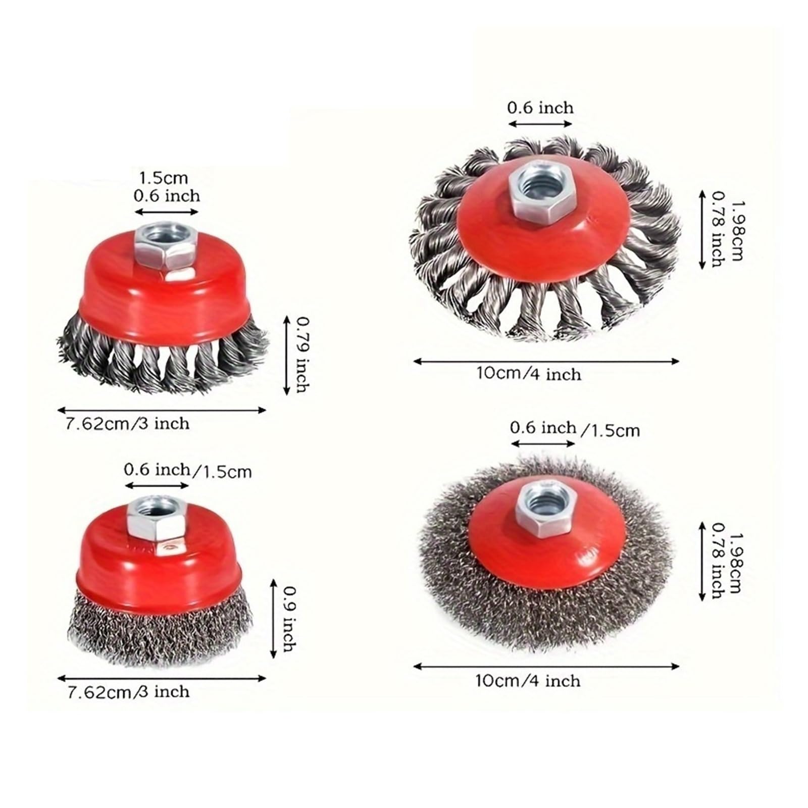 Stainless Steel Brush Set For Rust Removal, Weld Cleaning | For Angle Grinders, Supports Heavy-Duty Rust and Weld Debris Removal.