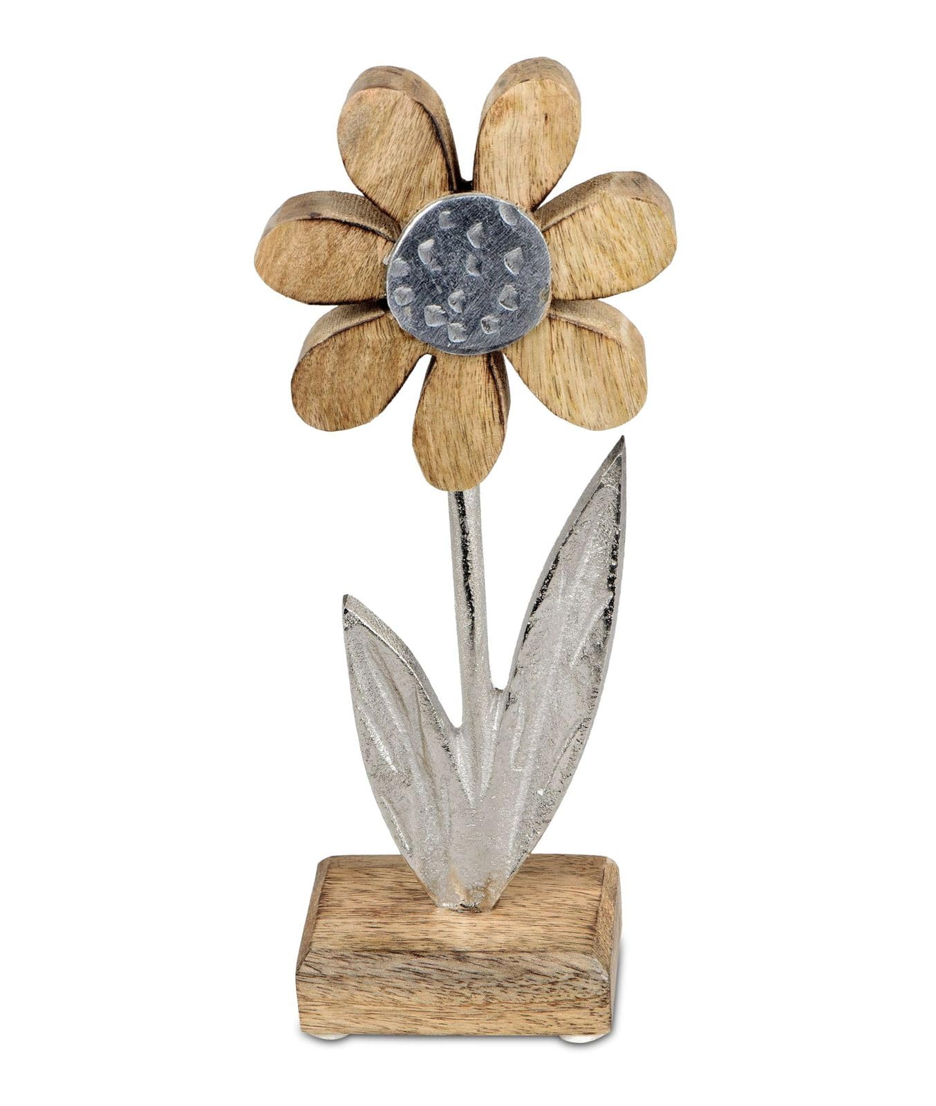 Décoration de table fleur argentée mat pour embellir meuble vide