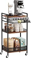 Plaviya K Cup Holder Cart with Wheels - 5-Tier Coffee Station Organizer for K-Cups & Nespresso Vertuo Pods, Kitchen Bar Storage Rack