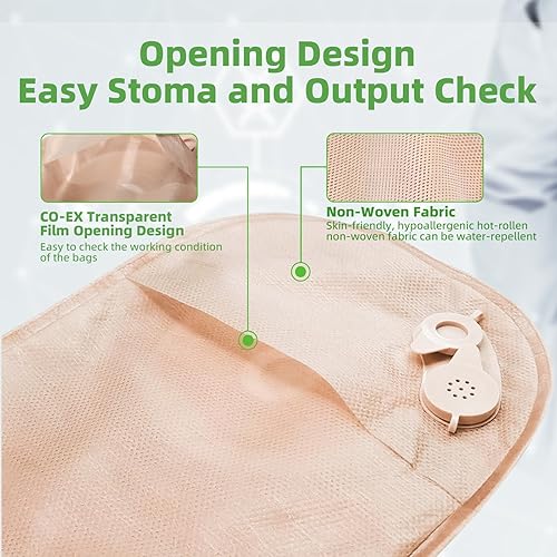 Miniatura 4 de 10 bolsas de colostomía, bolsa de ostomía de una pieza, suministros de ostomía, bolsa drenable de ostomía para el cuidado del estoma de ileostomía,