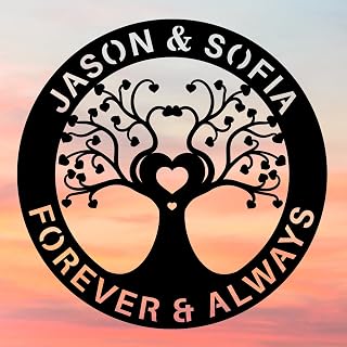 Personalized Anniversary Wedding Gifts, 1-99 Years Wedding Gifts Ideas, Engagement Bridal Shower Newlywed Vow Renewal Gifts with Couples Name Established Date (tree of life)