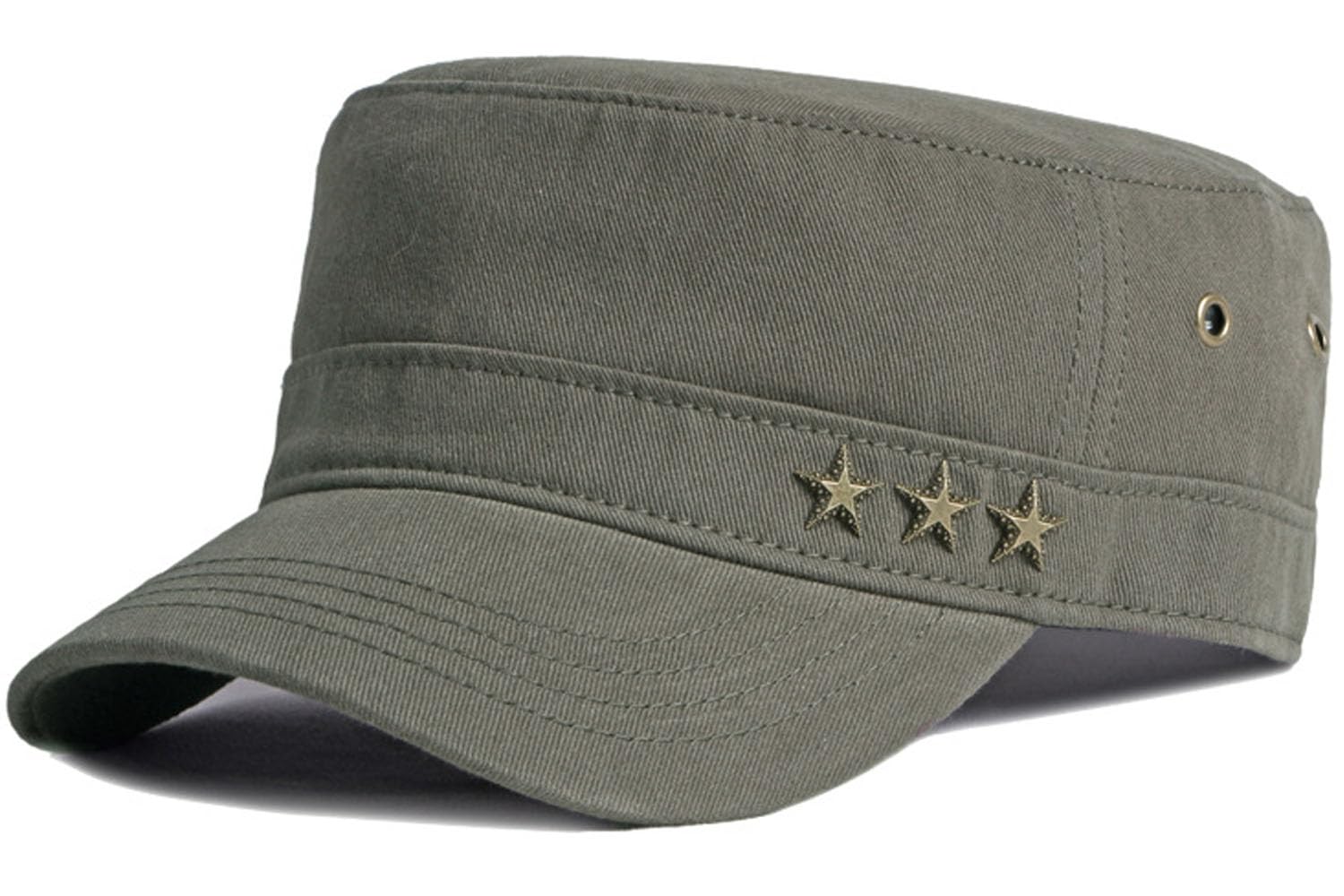 BABAHU Men's Cotton Military Caps Cadet Army Caps Unique Design (UK, Alpha, One Size, A-Army Green)