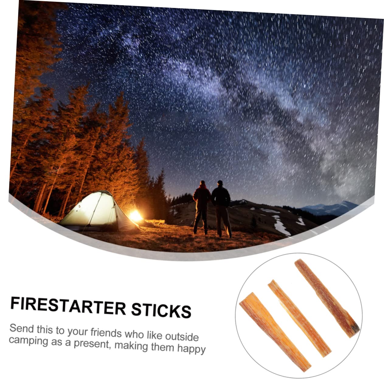 Allume-feu en Bois pour Camping, Lot de 1 Set, Bois et Fer | Léger, Adapté aux Rassemblements Familiaux, Usage Extérieur et Survie, Bâtons pour Feu en Plein Air