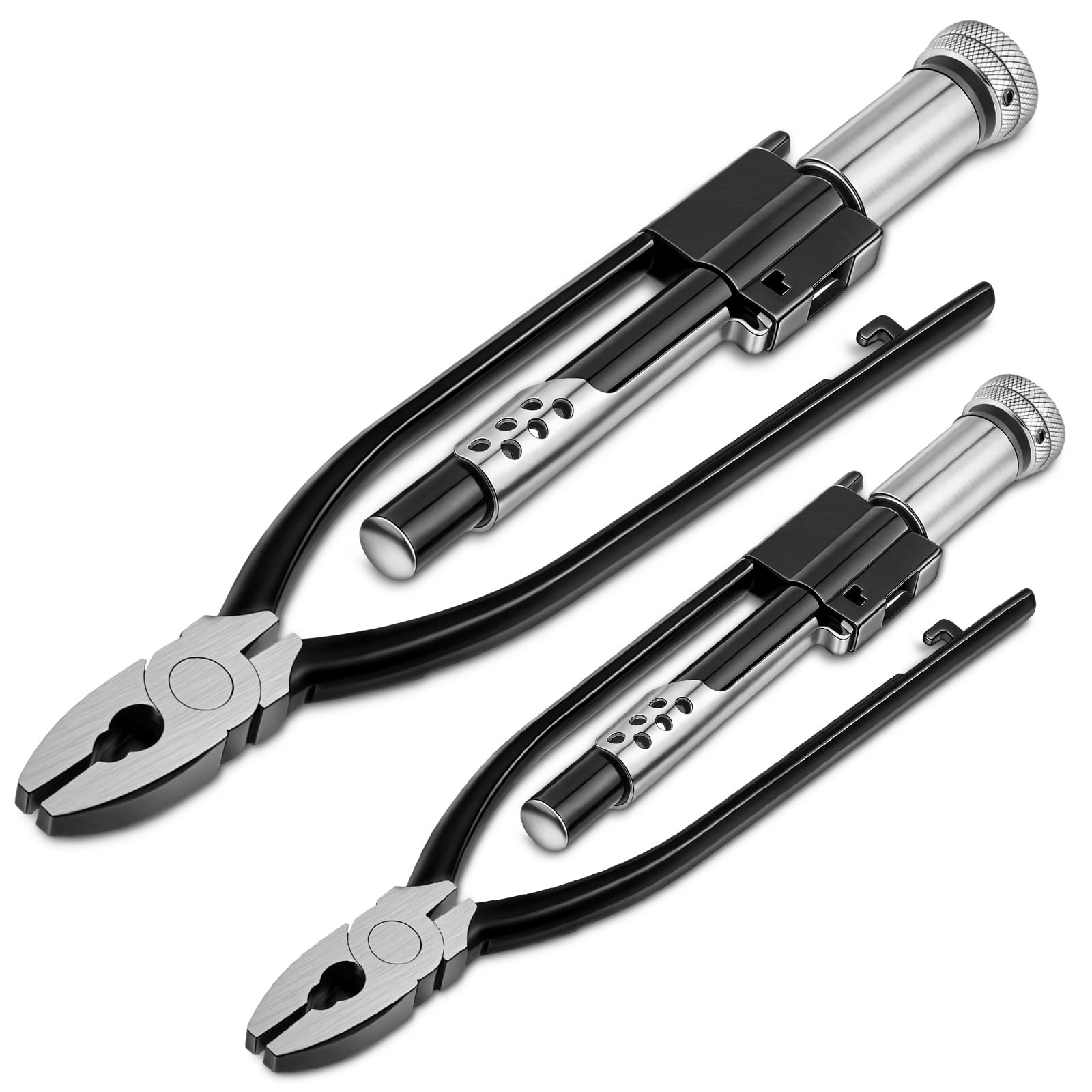 Photo 1 of Lanties Reversible Safety Wire Twister Pliers Left and Right Twists Aircraft Wire Twisting Tool Automatic Metal Lock Twister for Aircraft Automobile Industry (2 Pcs,6 Inch,9 Inch)