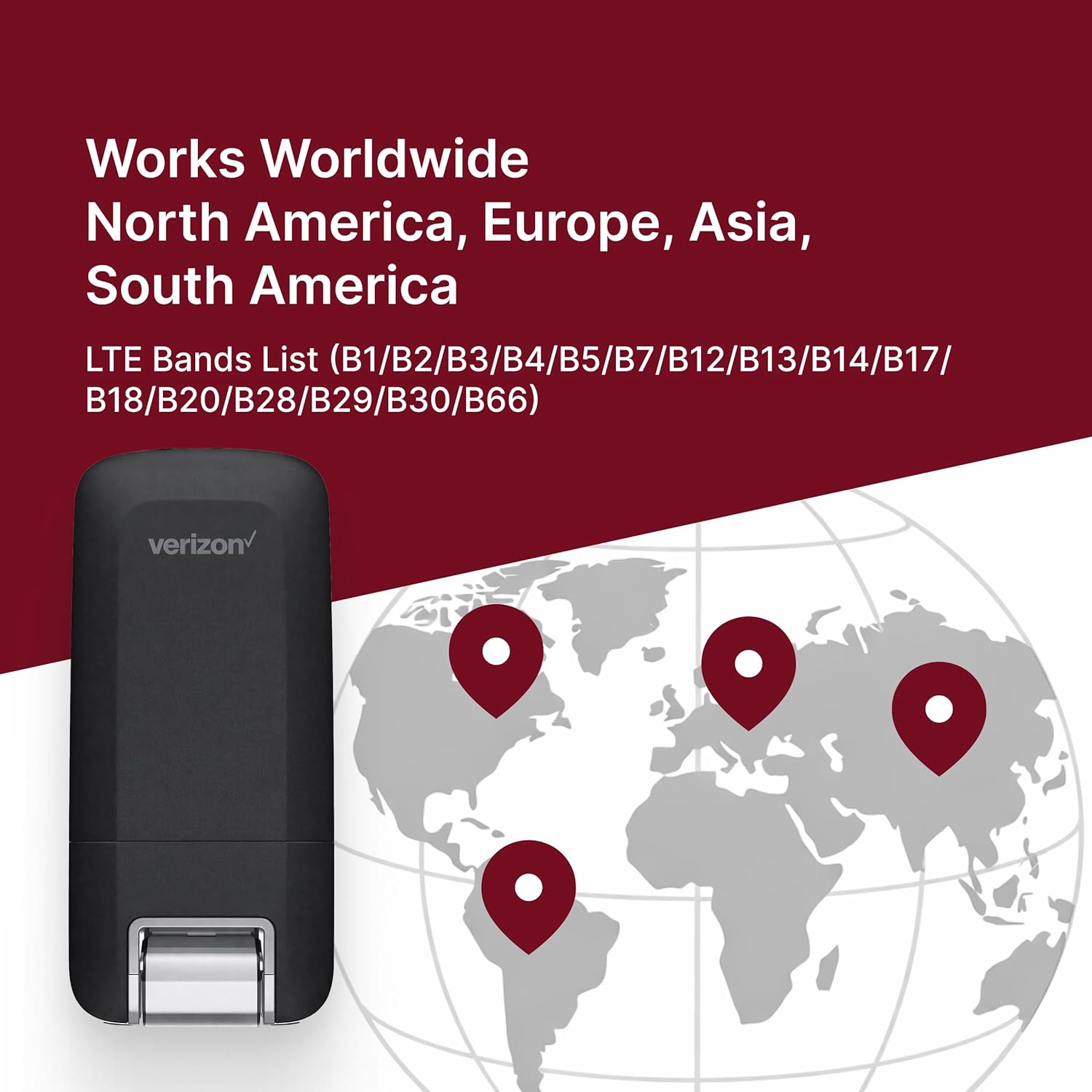 Verizon USB730L USB Modem, Portable Mobile Broadband USB Dongle, High-Speed Cellular Internet up to 300 Mbps for Laptops, PCs & Business Use, Plug-and-Play USB Connectivity, Secure Direct Connection