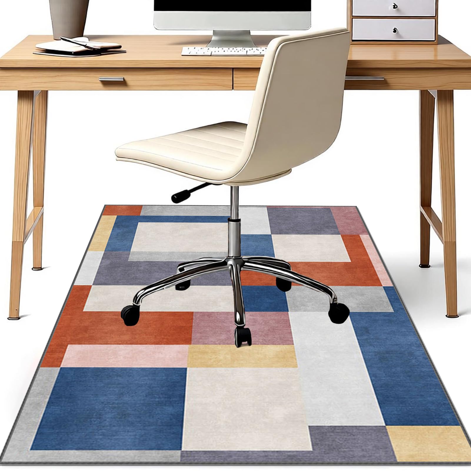 Mata ochronna do laminatu, na krzesło biurowe, mata ochronna do twardych podłóg, antypoślizgowa, podkładka pod krzesło dla graczy, mata na krzesło, 100 x 120 cm