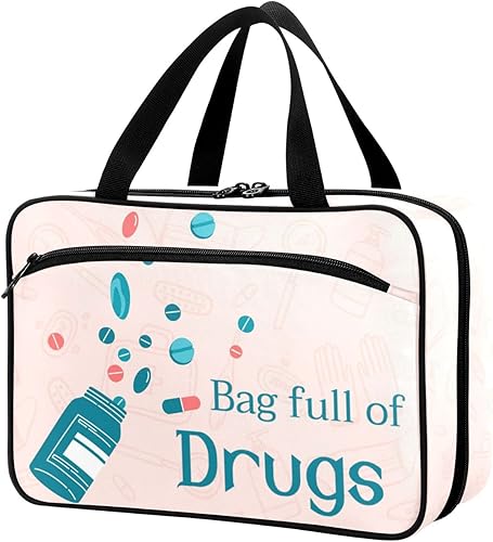 Naanle Bolsa organizadora de píldoras, botella de píldoras de viaje, organizador de medicamentos, bolsa de medicamentos para almacenamiento en el