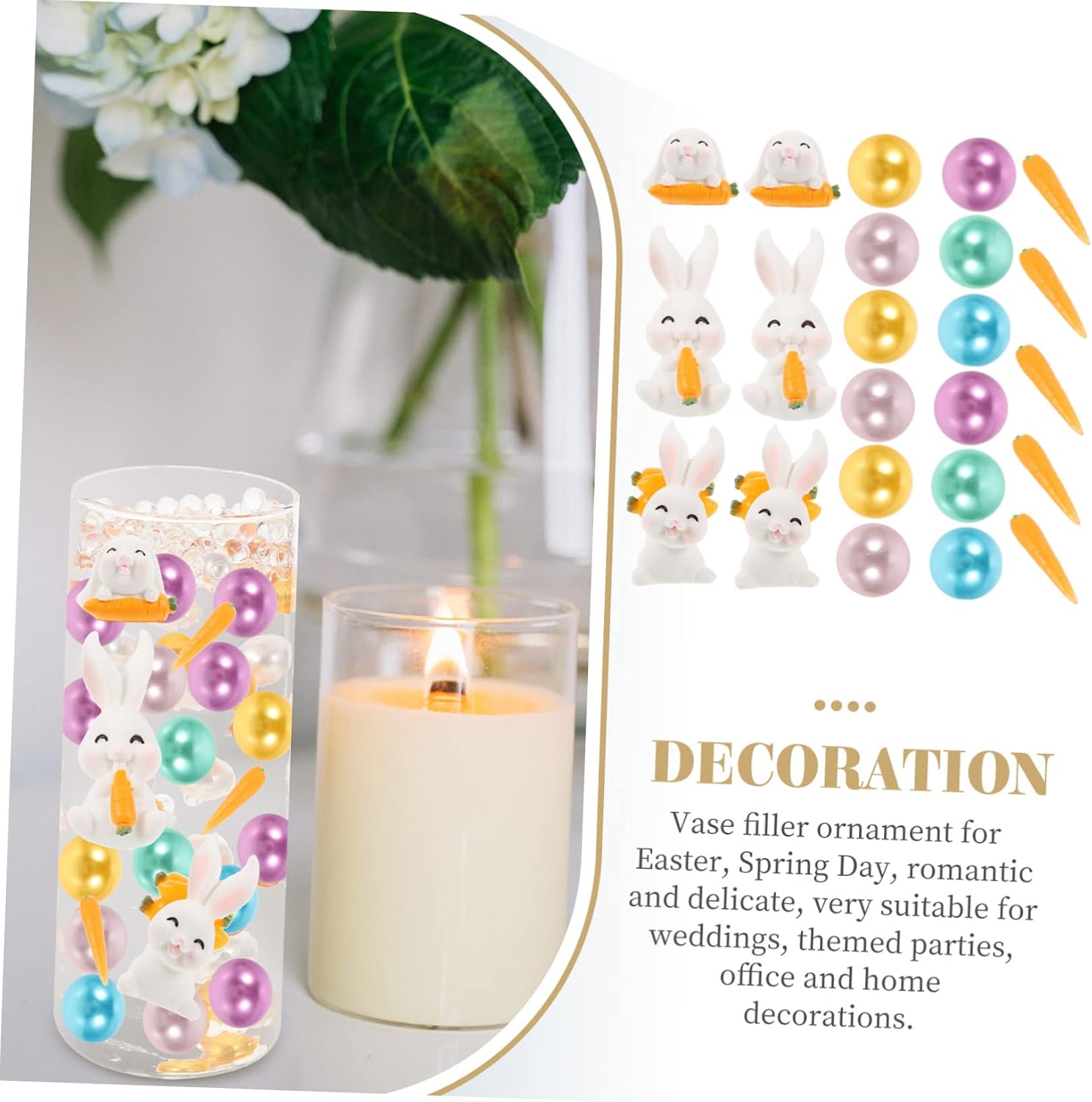 BESTOYARD 1 Set Vase Filler Mesa De Beads for Vases Pearls for Vase Decor Vases Decor Vase Decor Filler Easter Vase Decoration Easter Table Centerpiece Plastic Candy Cosmetic, 3x3x2.3cm, 24622SI13FA