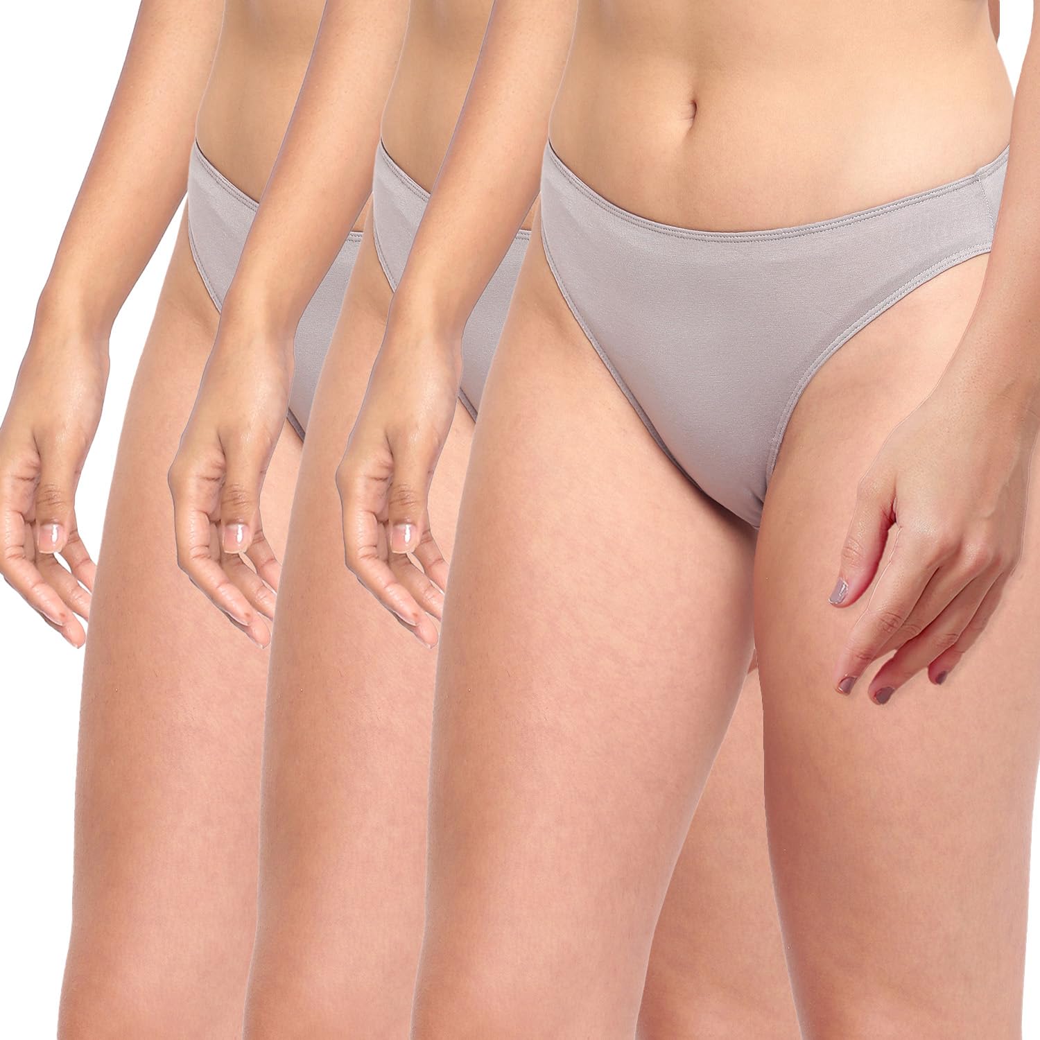 la intimo BASIICS Glamo Antimicrobial High Leg Brief Panty for Women (Pack of 3)-picture-13