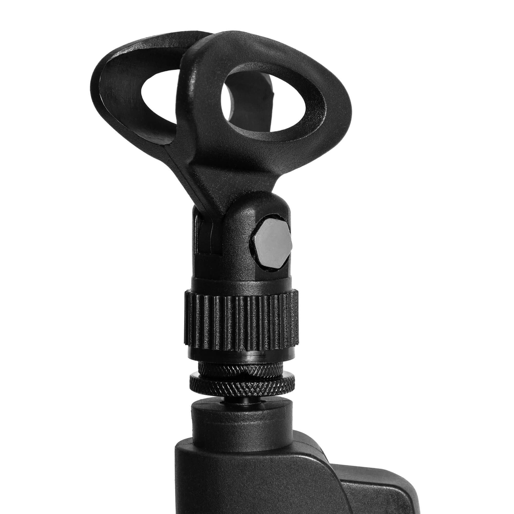 Tiger MCA23-BK Soporte de Micrófono Profesional con Base de Trípode - Negro | Altura Ajustable de 109,5 a 177 cm, Embrague Fácil, Clip Resistente - para Estudio, Grabación, Podcast, Voz