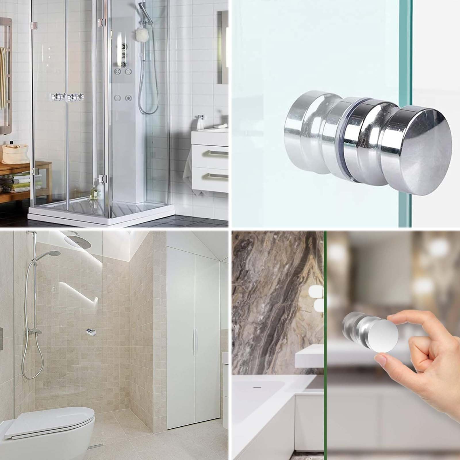 2 piezas Pomo parapuertadevidrio, un solo lado 30 mm, Tirador para puerta de vidrioparabaño, Manijasparapuertas de ducha, Manija para mampara de ducha, adecuado para puerta de vidrio de baño