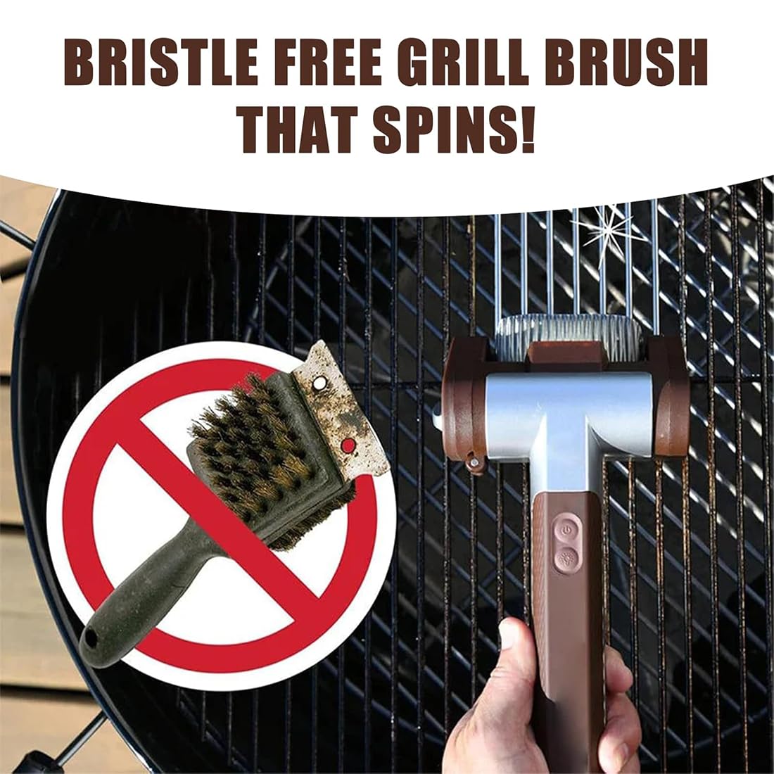 Saker Elektrischer Grillreiniger - 350 U/Min Mit Edelstahltrommel & LED-Beleuchtung