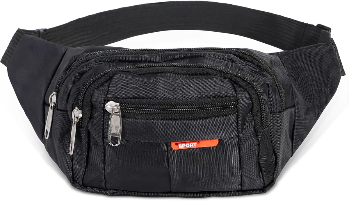 Waist Pack Sports Fitness Travel Men Women (Black)