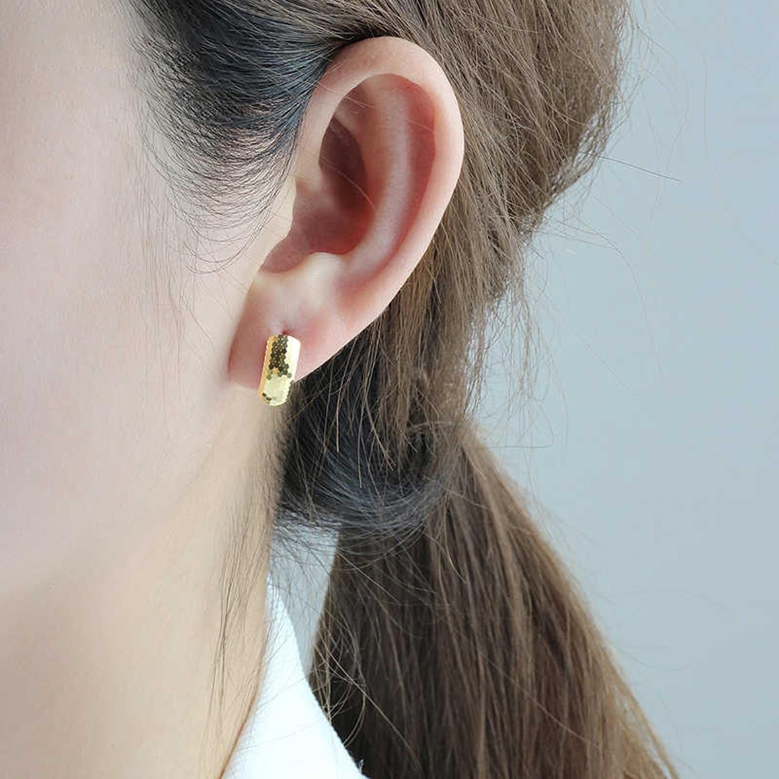 Ohrringe Echt Gold Creolen 375/585/750 Damen, Creolen Frauen Elegant Mehrfach Facettiert, Echtschmuck Hochzeit Braut