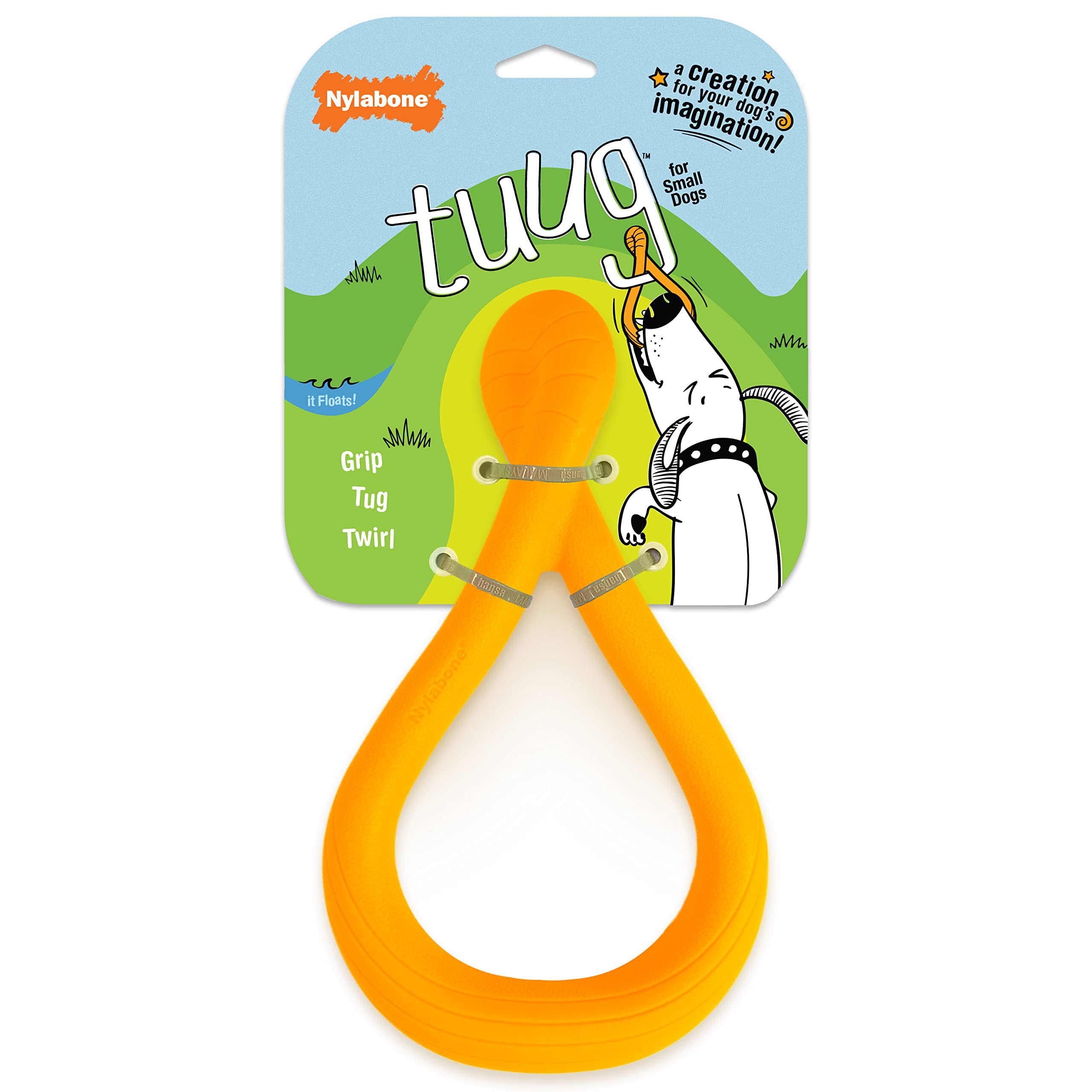 Nylabone Tuug Interactive Dog Toy for Small Dogs - Lightweight Flexible Floatable Dog Tug Toy for Creative Play