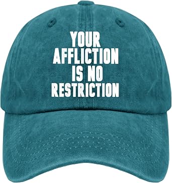 Your Affliction is NO Restriction Mens Baseball Hats Tennis Hat for Women Lids Hats Light Weight Visor Hat