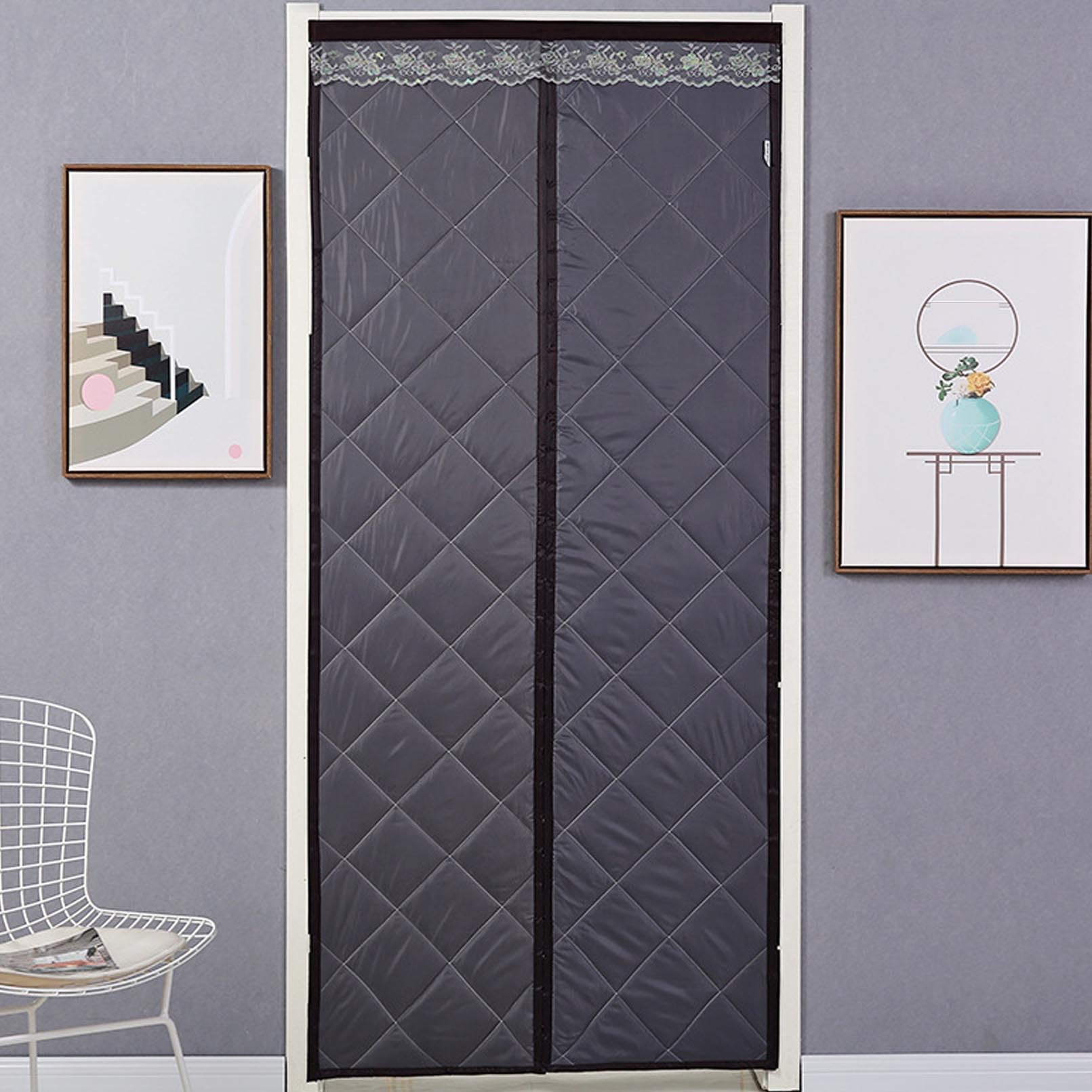 Thermique Isolation Rideau De Porte,Rideau de porte Magnétique Panneaux De Rideau De Porte Rideau De Partition De Climatiseur Chambre à Coucher De Salon Porte Extérieure (65 x 230 cm)