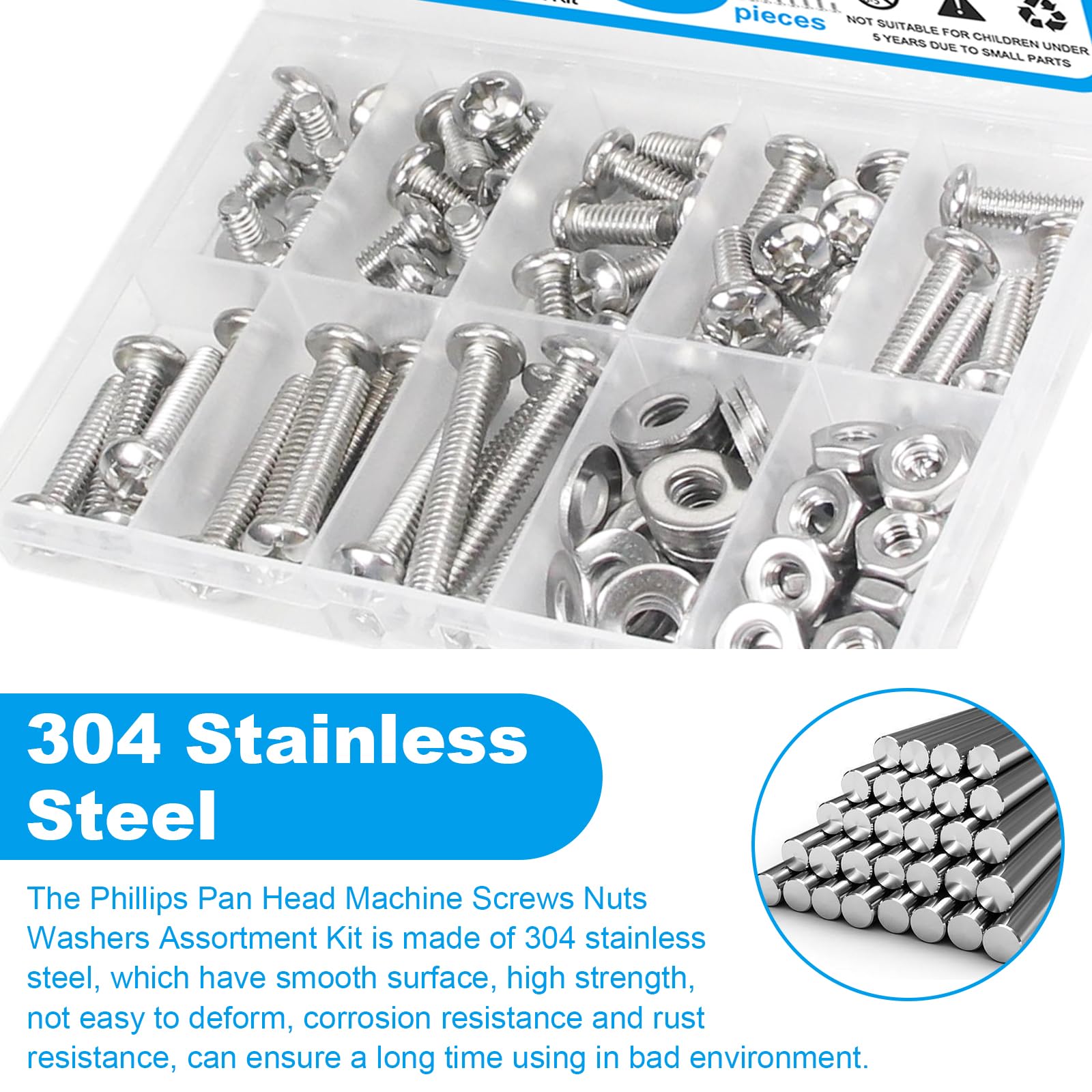 102pcs #12-24 Machine Screws Nuts Washers Kit -3 102pcs #12-24 Machine Screws Nuts Washers Kit -3