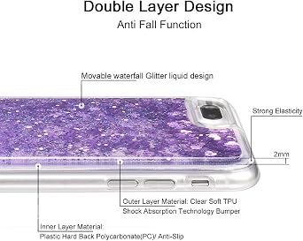 for iPhone 7 Plus Case Glitter, for iPhone 8 Plus case, Purple