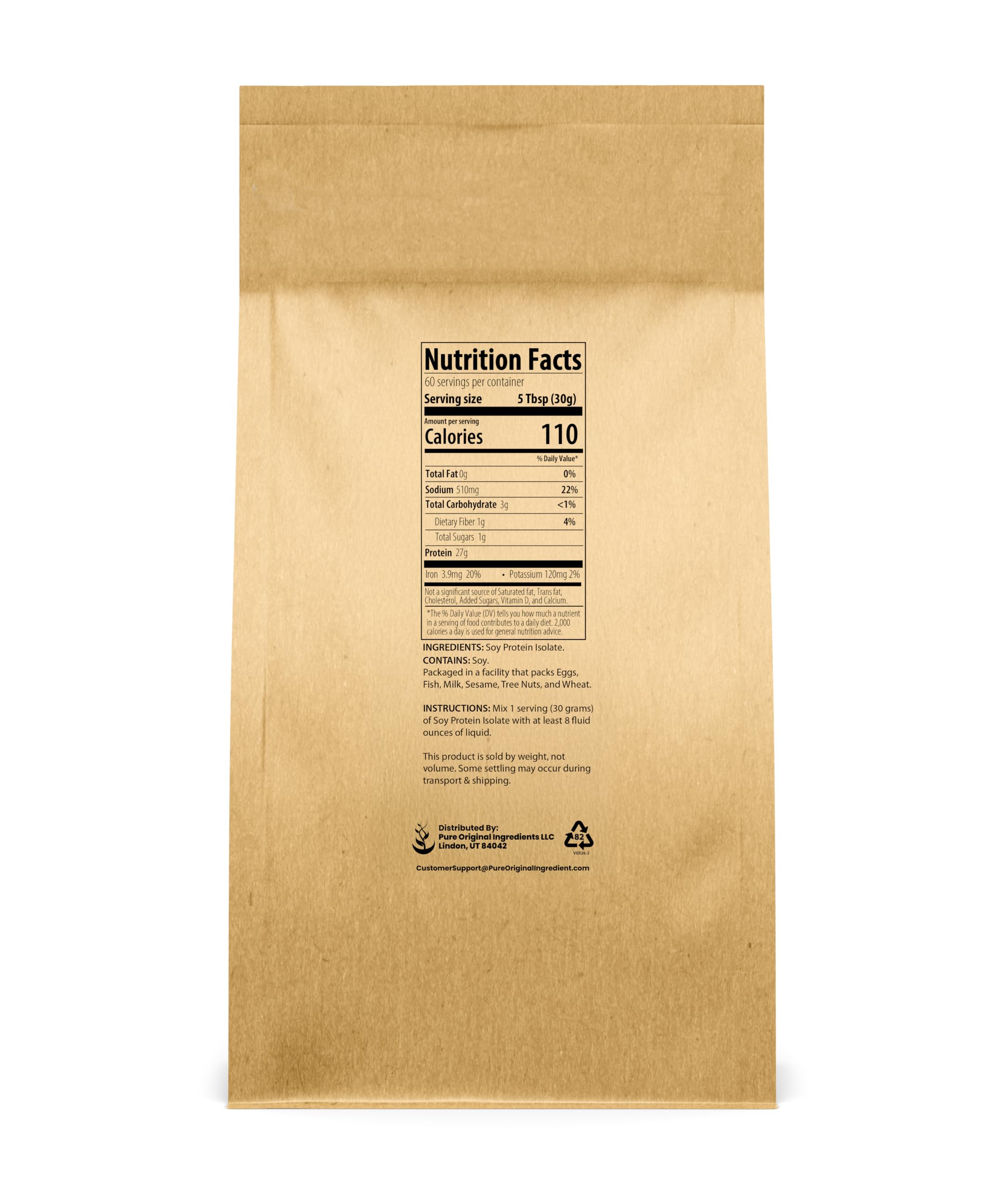 Pure Original Ingredients, Soy Protein, 4 Lb — Amazon image 2