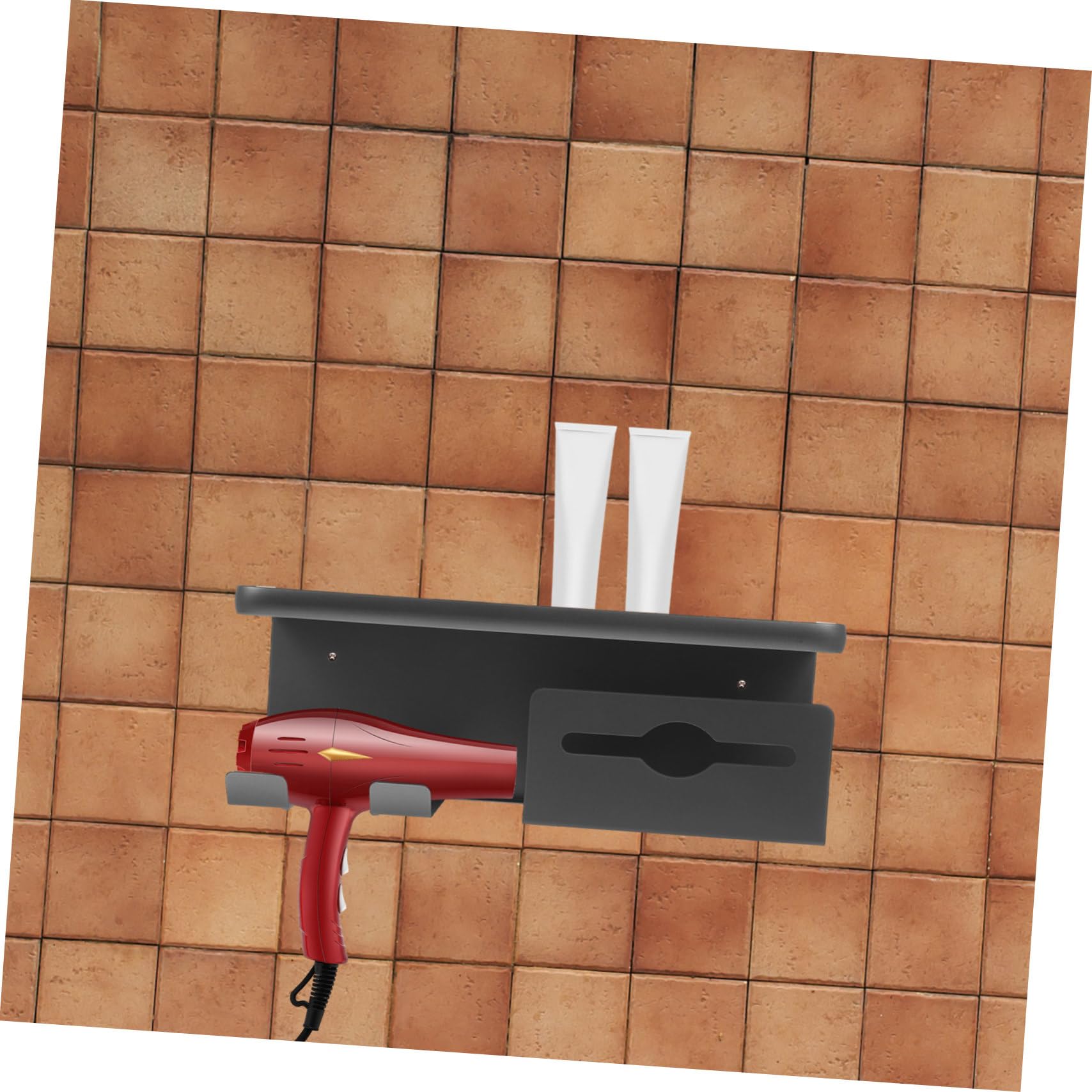 Alipis Estante De Baño Secador De Cabello Organizador De Secador De Pelo Soporte para Secador De Pelo Montado En La Pared Almacenamiento De Secador De Pelo Alisador Titular Acero