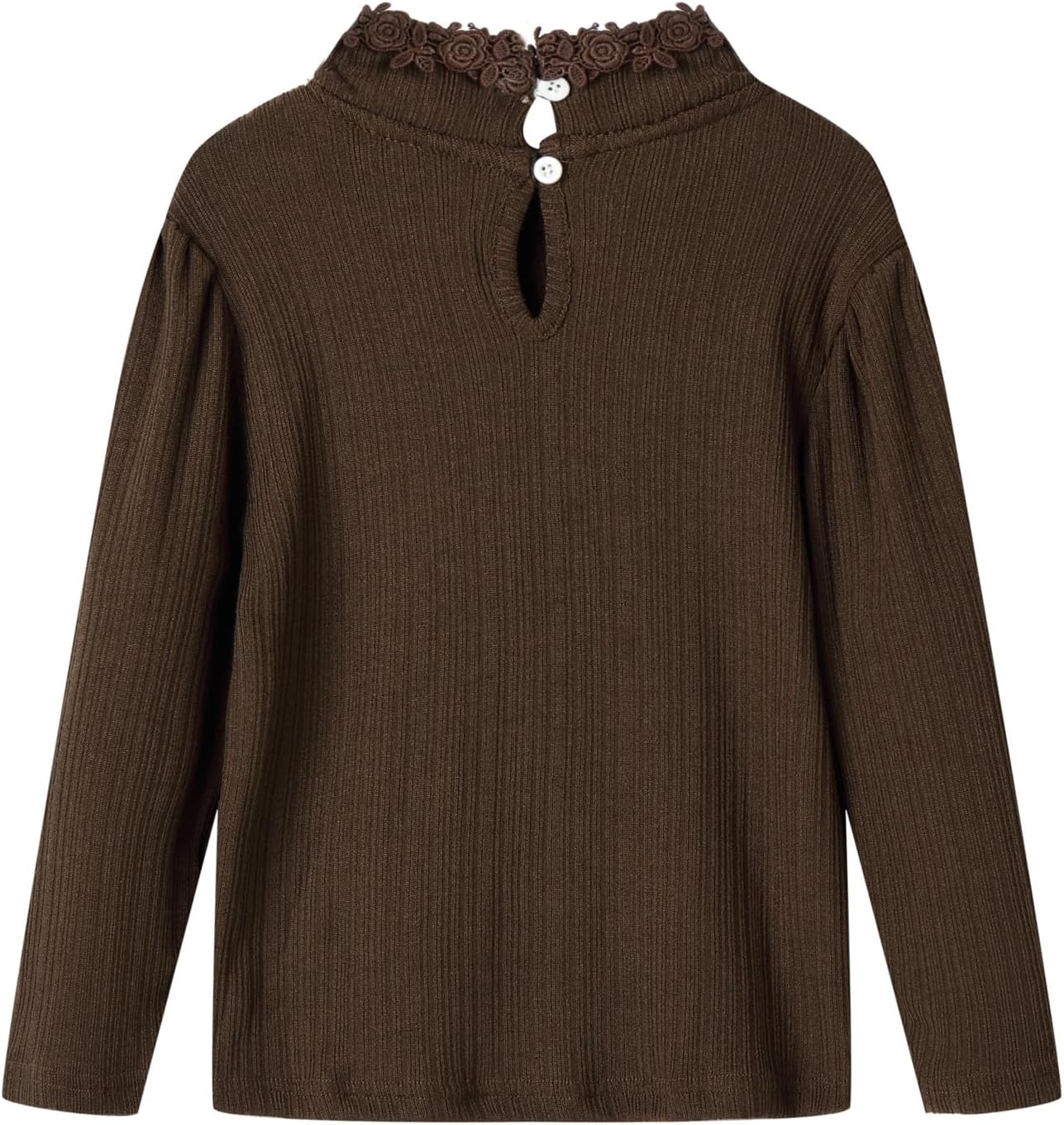 Mud Kingdom Girls Mock Neck T-Shirt Cute Ruffled Undershirt - Image 2