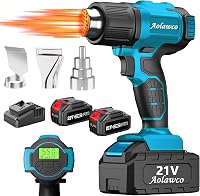 Aolawco Akkumulátoros Hőlégfúvó 2x21V Makita Kompatibilis Akkuval, 3 Fúvókával, 550°C Hegesztéshez Csőhajlításhoz 1