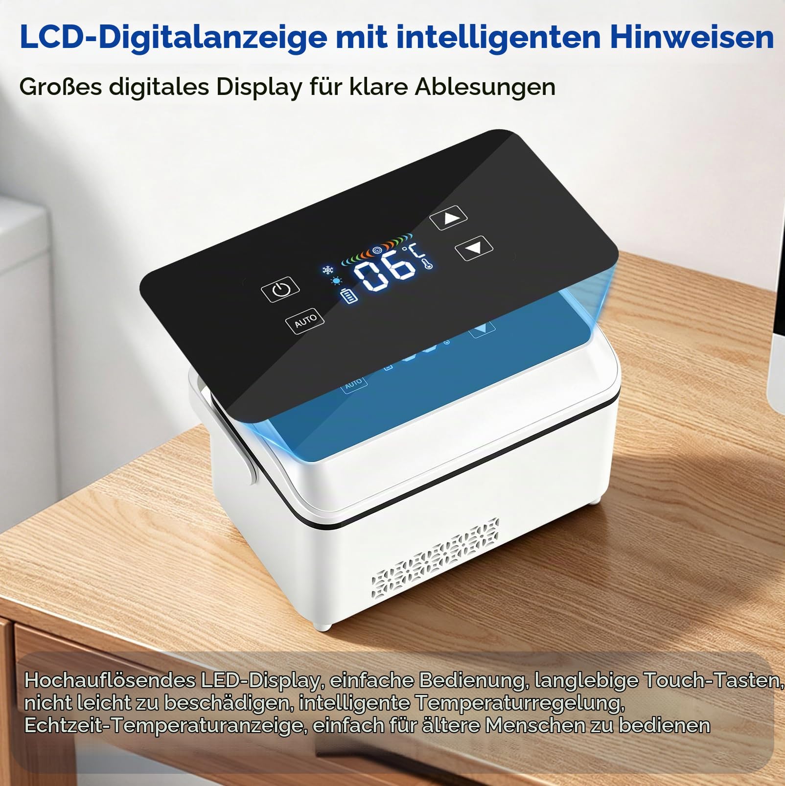 LIROPAU Insulin Kühlbox Elektrisch, 2-8°C Insulinkühler gekühlter Kasten | Insulin-Pens-Kühler-Reiseetui, Medikamenten Kühlbox insulin kühltasche für die Reise mit 10600mAh Batterie für 8 Pensn