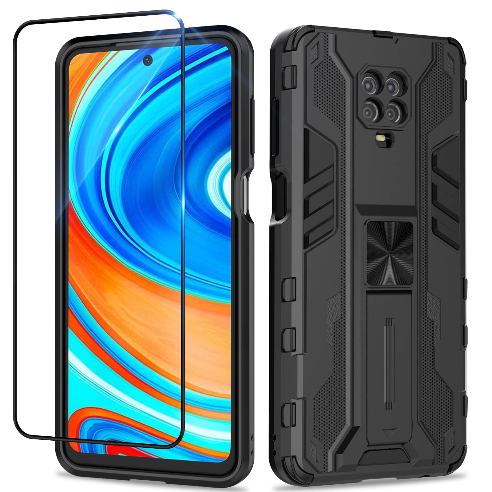 Funda para Samsung Galaxy A13 4G con Cristal Templado Protector Pantalla, Carcasa Antigolpes con Soporte anular metálico, Case Protectora de Grado Militar, Negro — view 177